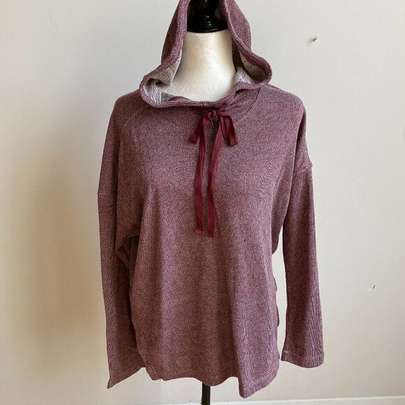 MAX Studio BNWT Hooded Tunic Sweater Burgundy - Picture 4 of 10